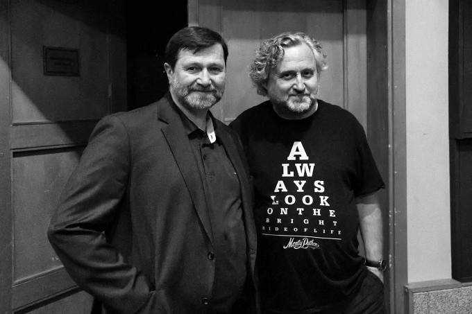 Jan Hrušínský s režisérem Janem Hřebejkem (foto: Jindřich Buxbaum)