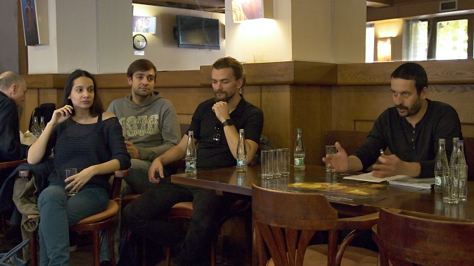 beseda o inscenaci Zamilovaný Shakespeare (Andrea Zelová, Aleš Slanina, Dušan Vitázek, Stano Slovák) beseda o inscenaci Zamilovaný Shakespeare (Andrea Zelová, Aleš Slanina, Dušan Vitázek, Stano Slovák)