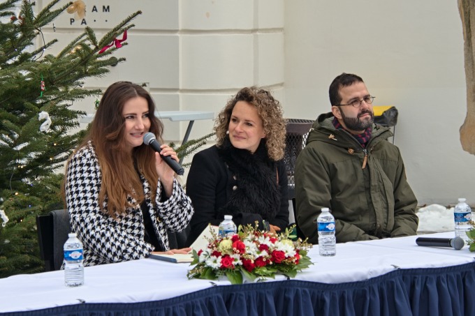 autorka scénáře Daniela Sodomová, režisérka Adéla Laštovková Stodolová a&nbsp;ředitel Musea Kampa Jan Smetana