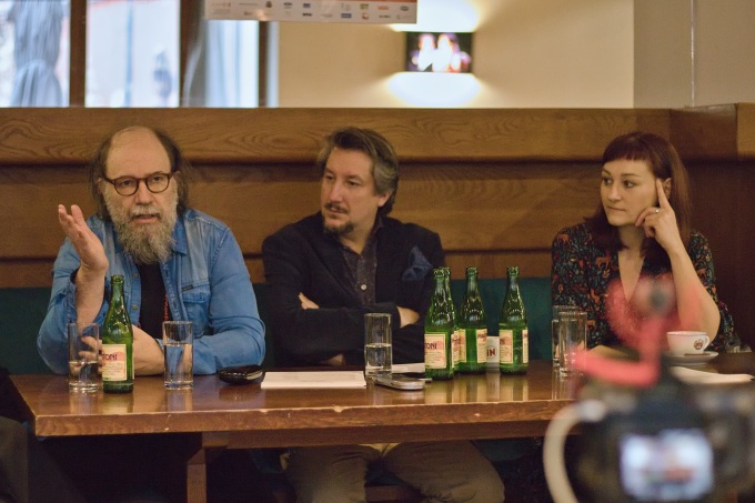 režisér Dodo Gombár, dramaturg Miroslav Ondra a&nbsp;spisovatelka Kateřina Tučková
